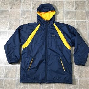 Nike Reversible Jacket Sz M Blue Yellow Fleece